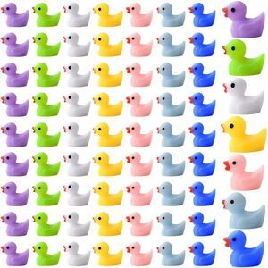 Kuuqa 70 Pieces Tiny Ducks Mini Resin Ducks Miniature Duck Figures Ornament For